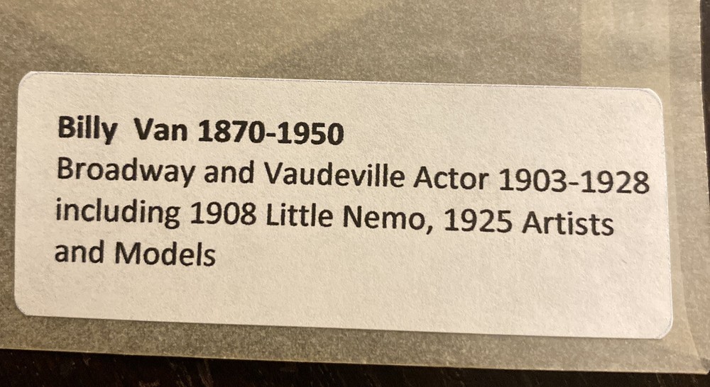 1903-1928 Broadway Actor Billy Van Autograph 112-62
