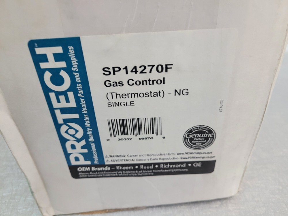 NEW PROTECH SP14270F NG GAS CONTROL WATER HEATER THERMOSTAT