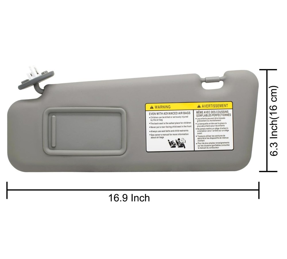 Driver Left Side Sun Visor Replacement Compatible with Gray(Left Driver)