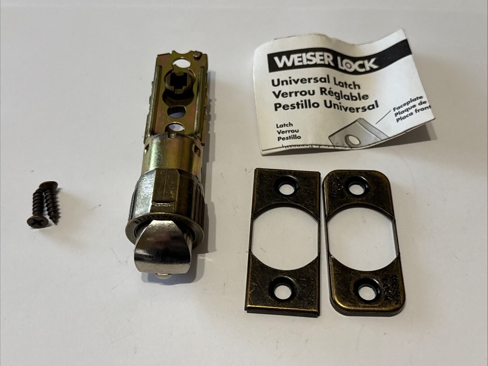 Weiser Lock Universal 6 Way Spring Latch Kit - Antique Brass