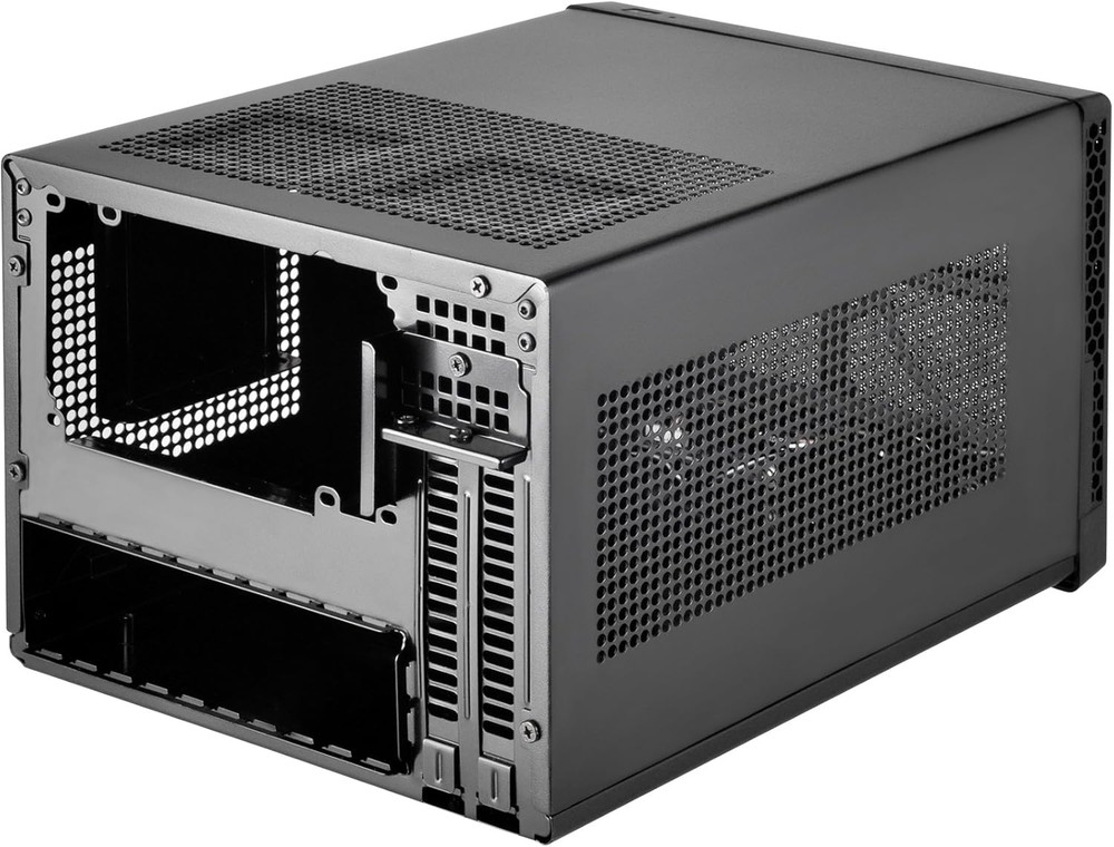 Technology Ultra Compact Mini-Itx Computer Case with Solid Front Panel Black (SS