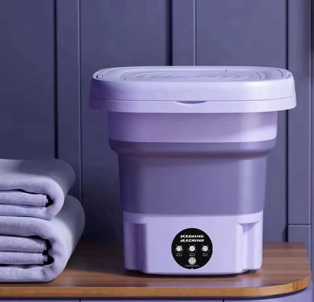 Foldable Portable Compact Mini Washing Machine Electric Top-Loading Purple
