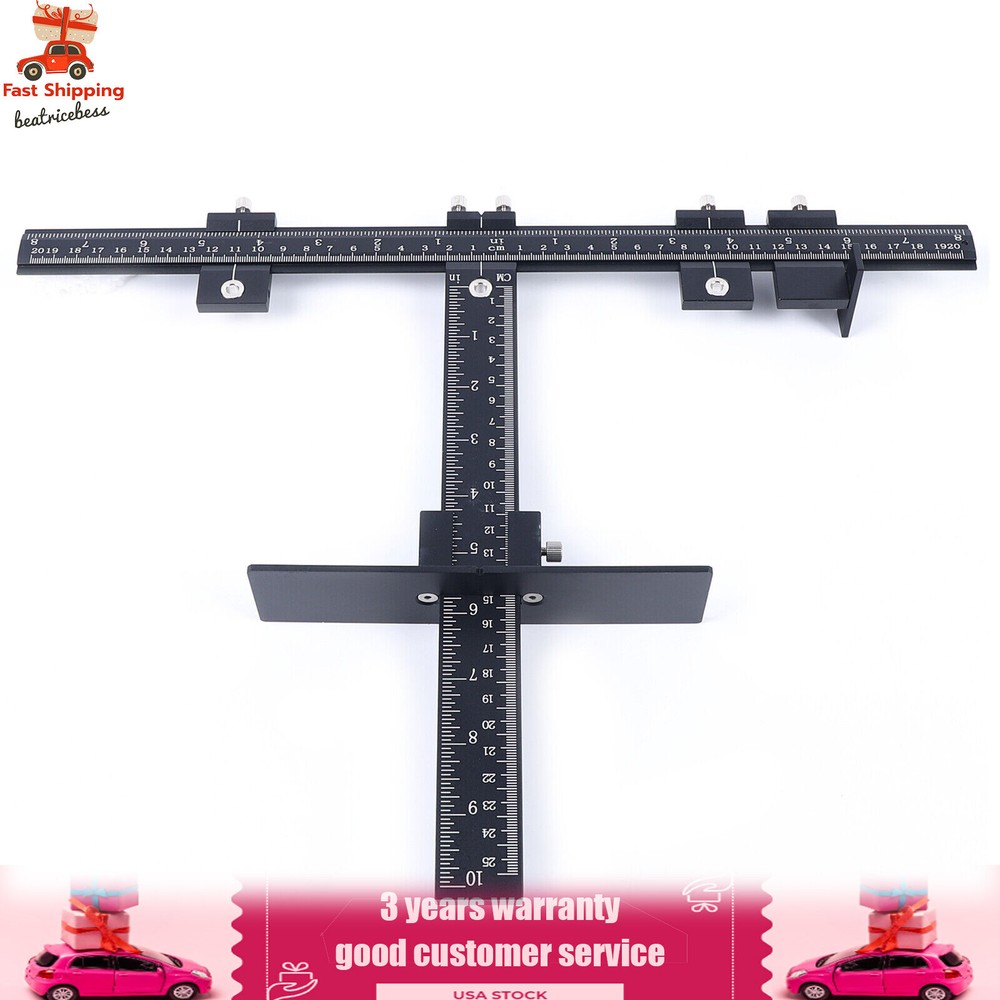 Adjustable Position Ruler Cabinet Hardware Installation Jig Woodworking Tools US
