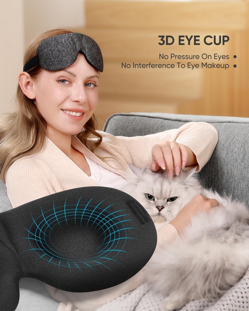 Comfortable 3D Blackout Sleep Mask for Side Sleepers - 3 Pack