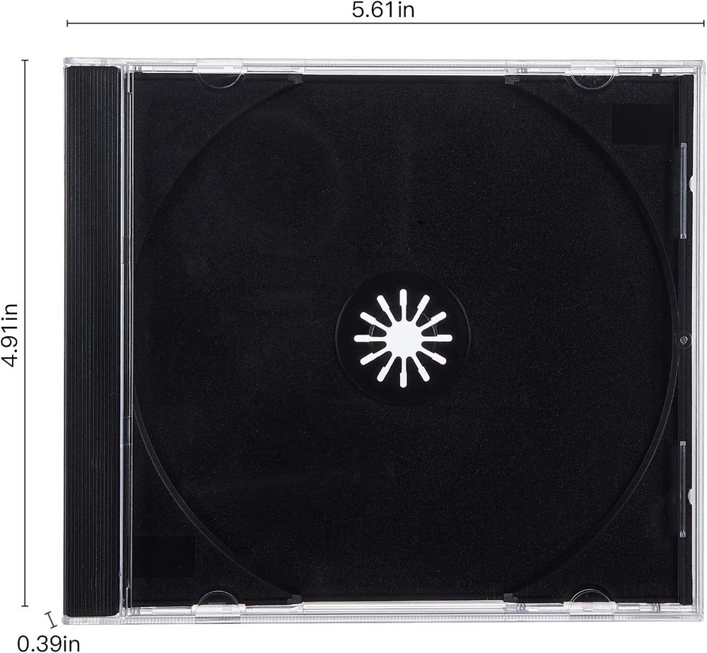 Protective CD Jewel Cases, 10.4mm, 50 Pack