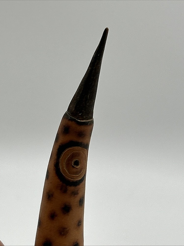 Hand Carved Peruvian Gourd Bird Primitive 6.5”