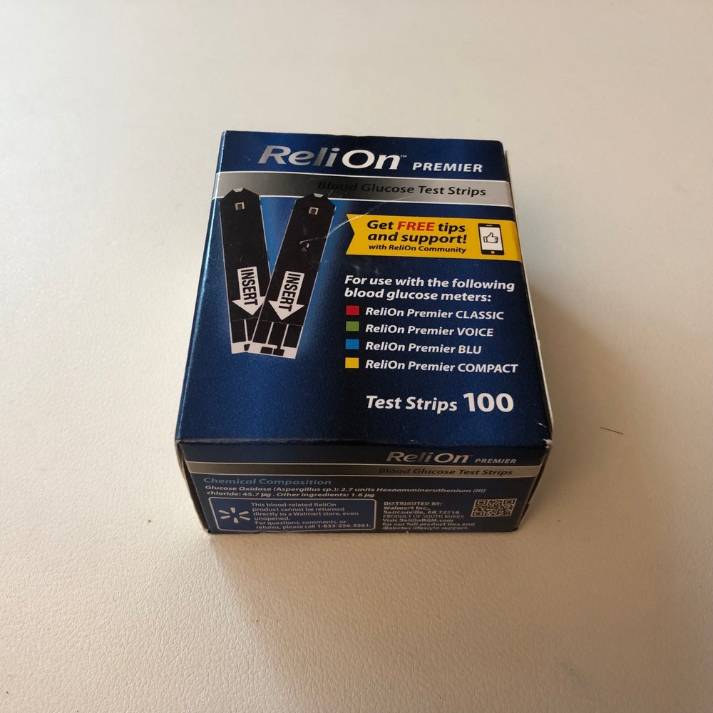 100 ReliOn Premier Test Strips EXP  05/2027+  , SHIP FREE