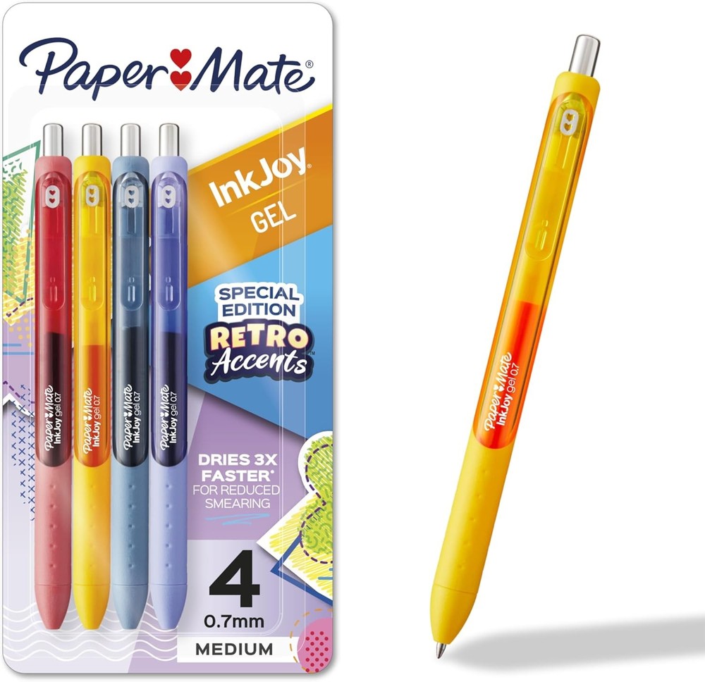 InkJoy l Pens, Retro Accent Colors, Medium Point, Retractable