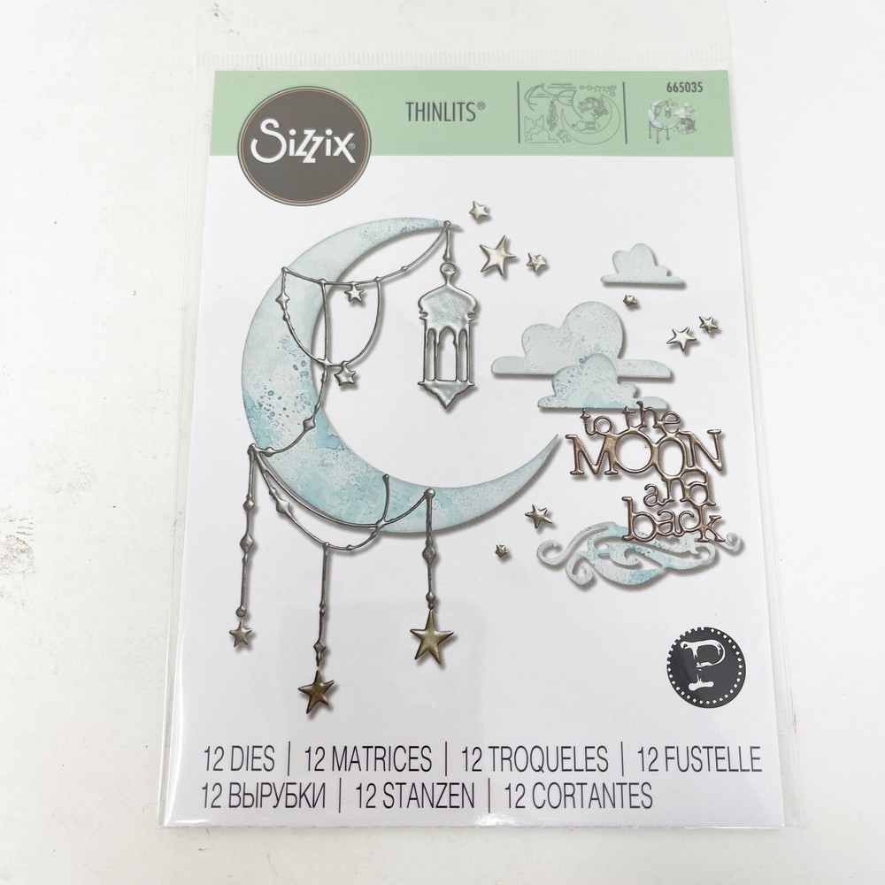 Sizzix Thinlits To The Moon Back Cutting Dies Metal Sheets Bundle NEW