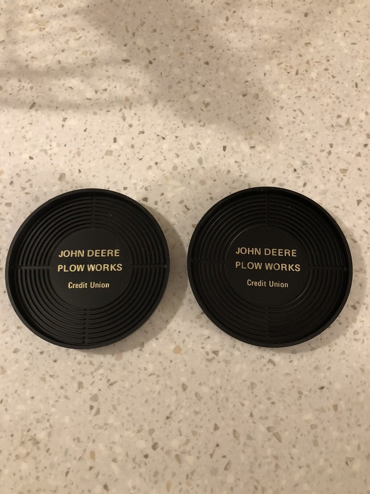 John Deere plow works drink coasters