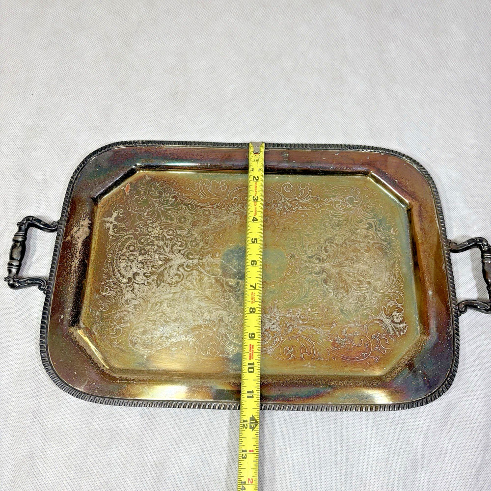 Vintage Silverplate Lot Handled Rectangular Tray Lidded Sugar Bowl Creamer Set