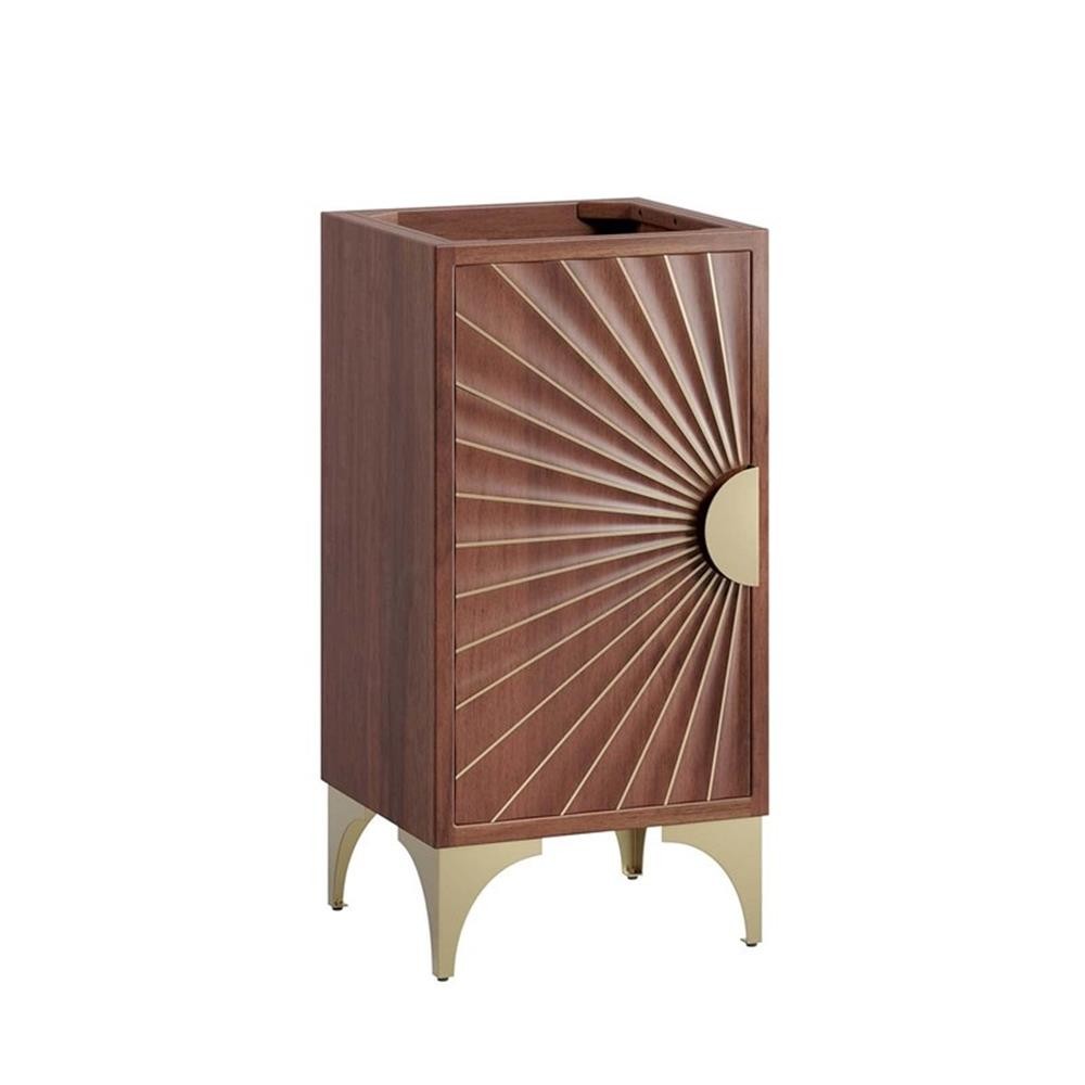 Pemberly Row 18" Solid Mango Wood Bathroom Vanity Cabinet in Walnut