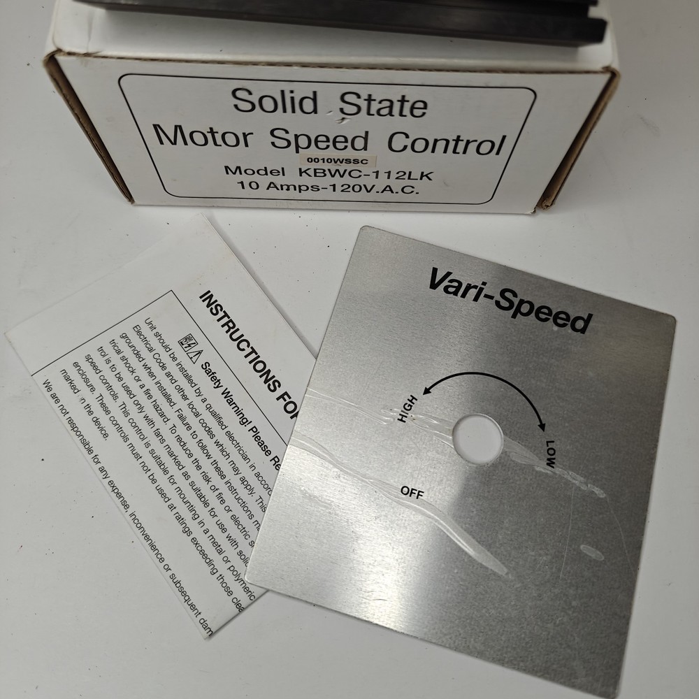 New KB Electronics KBWC-112LK Solid State Motor Speed Control - Missing Knob