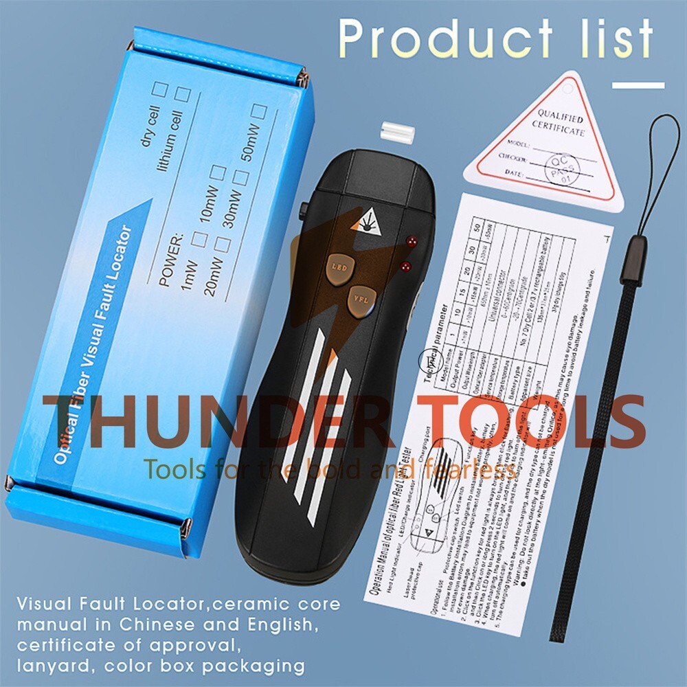 Thunder Tools AUA-5G 1mW Visual Fault Locator Kit with 2.5mm Universal