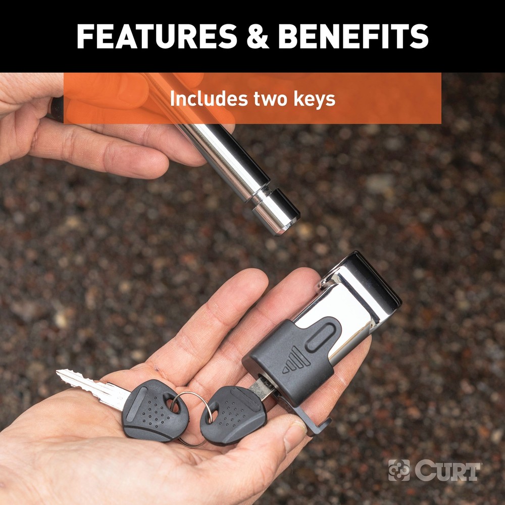 5/8" Hitch Lock (2" Receiver, Right-Angle, Chrome)