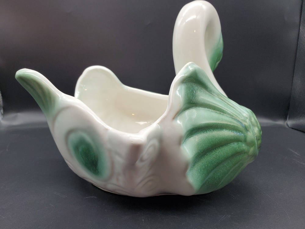 Vintage Hull Coronet Green White Swan