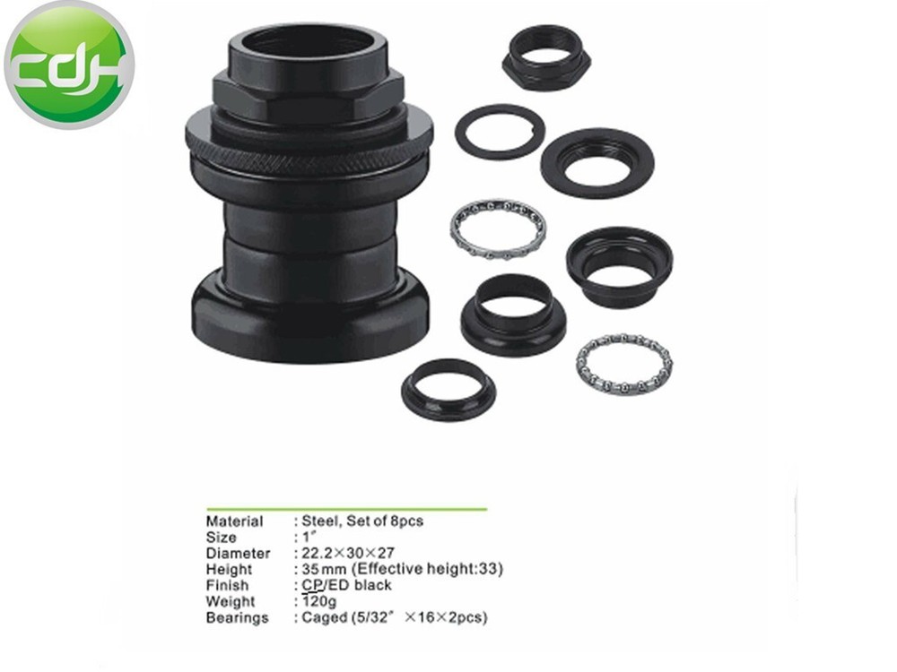 CDHPOWER 8pcs 1" Threaded Bicycle Headset Combo(Black)- Gas Motorized Bicycle