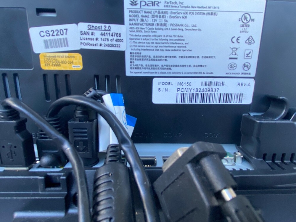 EVERSERV 600 POS SYSTEM - PAR BRINKS & BIXOLON RECEIPT PRINTER & LABEL PRINTER