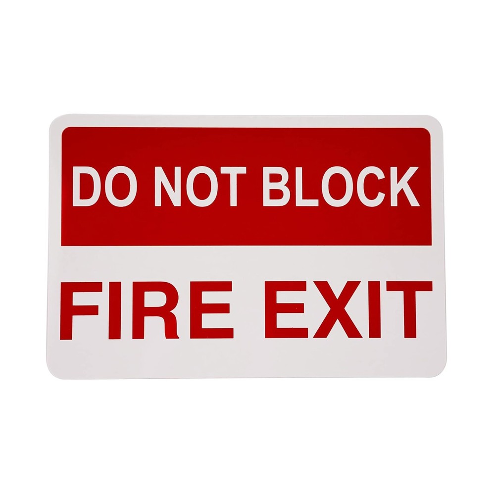 Do Not Block Fire Exit Sign, 12