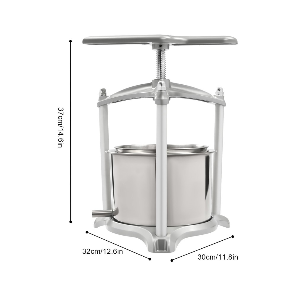 Fruit Wine Press Manual Press Machine for Wine Making 6L Stainless Steel
