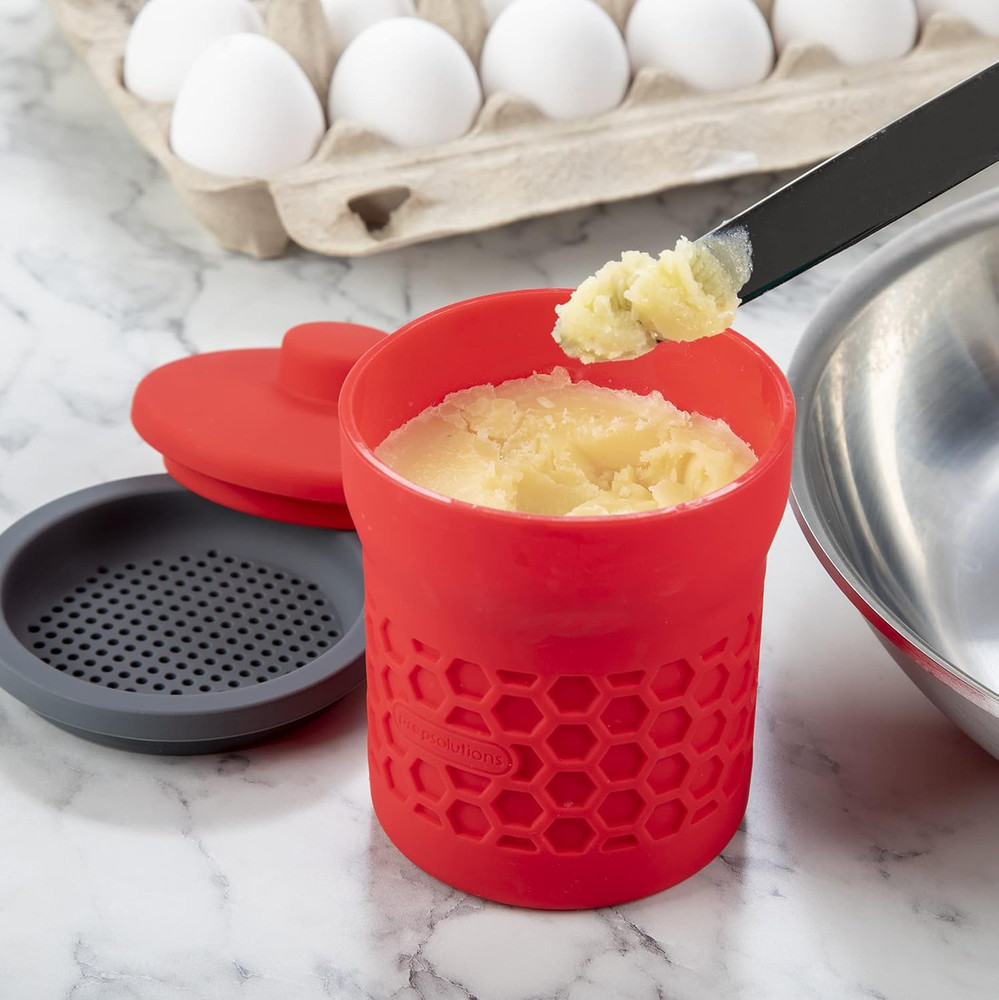 Prep Solutions Heat-Resistant Silicone Grease Strainer & Keeper - 2 Cup Capacity
