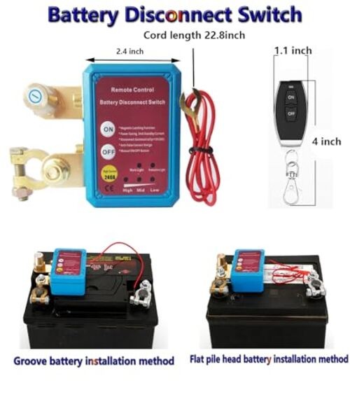 Remote Battery Disconnect Switch 12V 240A for Car Battery Kill Switch