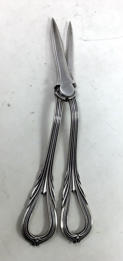 Vintage Silver Plated Grape Trim Scissors, Shears England