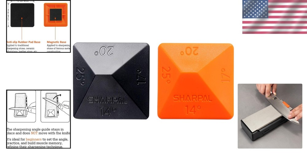 196N Angle Pyramid Knife Sharpener 2-Pack - 4 Universal Angles for Precision