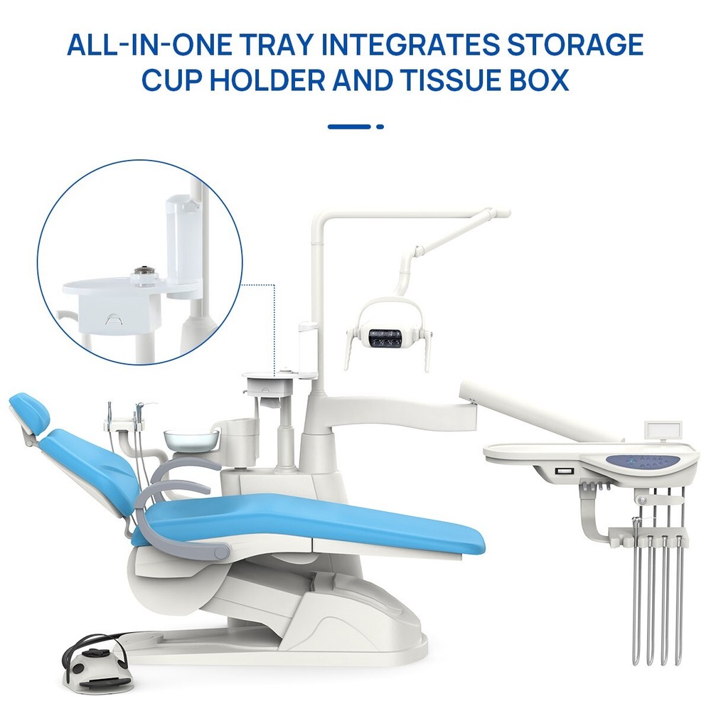 FDA Dental Chair Large Size Unit Computer Controlled DC Motor Luxury PU Leather