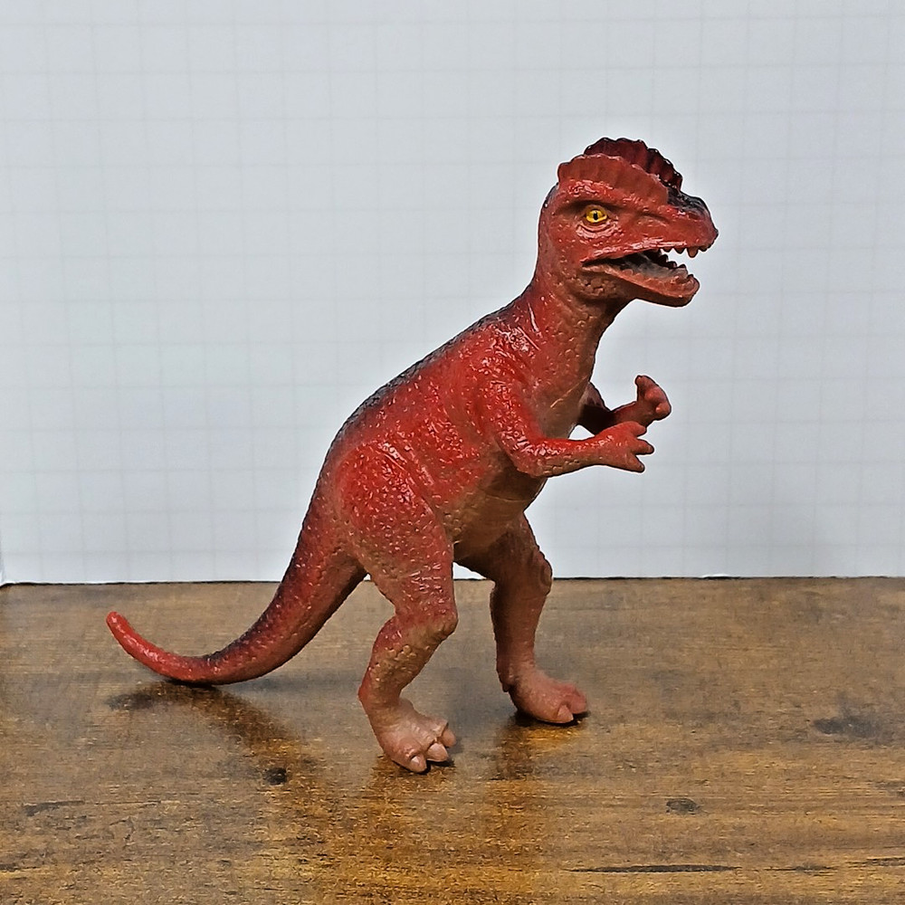 Red Dilophosaurus 6" Dinosaur Toy Plastic Figure