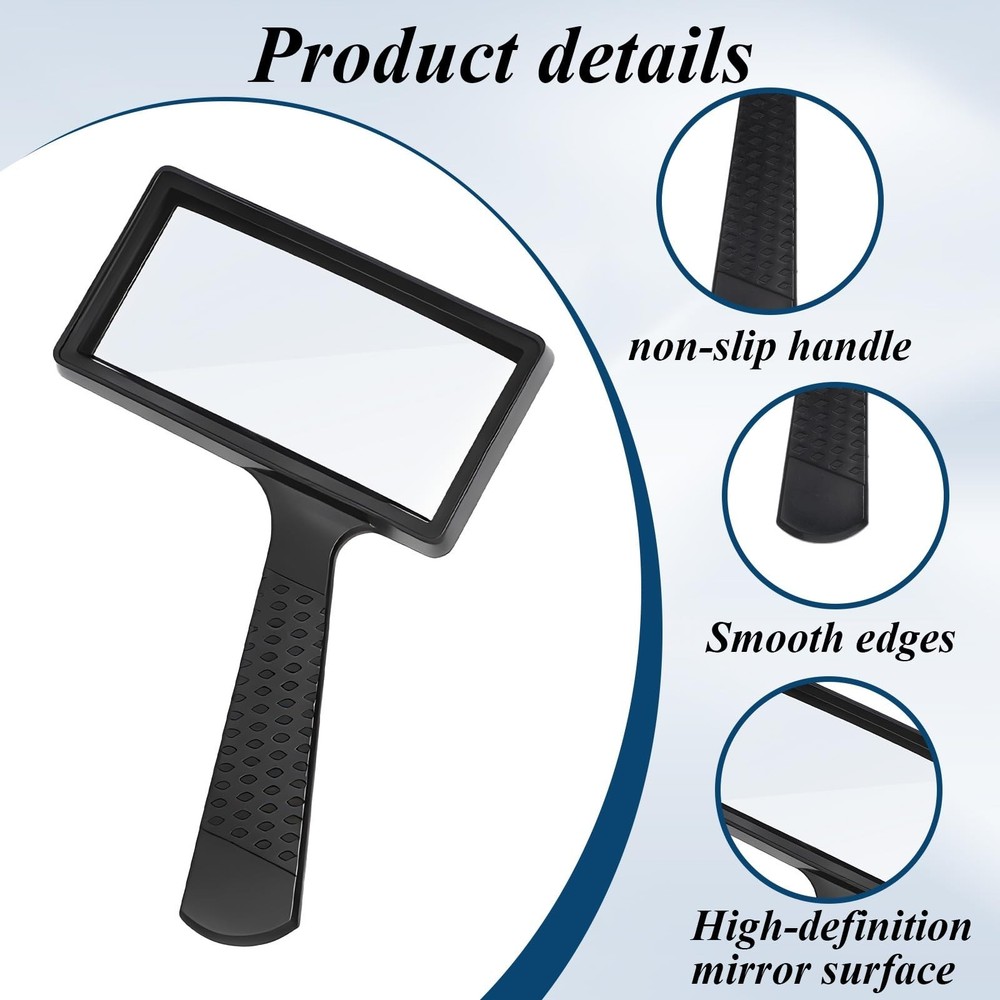10X Large Rectangular Magnifying Glass Handheld Reading Repair Tool NEW