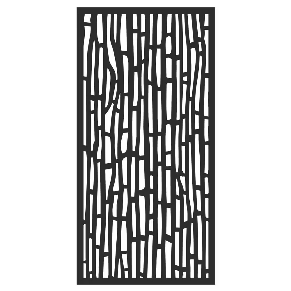 Bali 6 Ft. X 3 Ft. Charcoal Recycled Polymer Decorative Screen Panel, Wall Decor