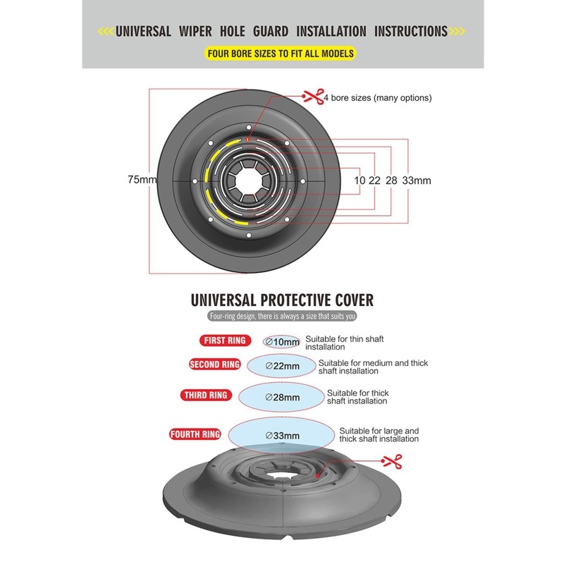 2Pcs Car Windshield Wiper Hole ProtectIve Cover Bottom Hole Protector Silicone