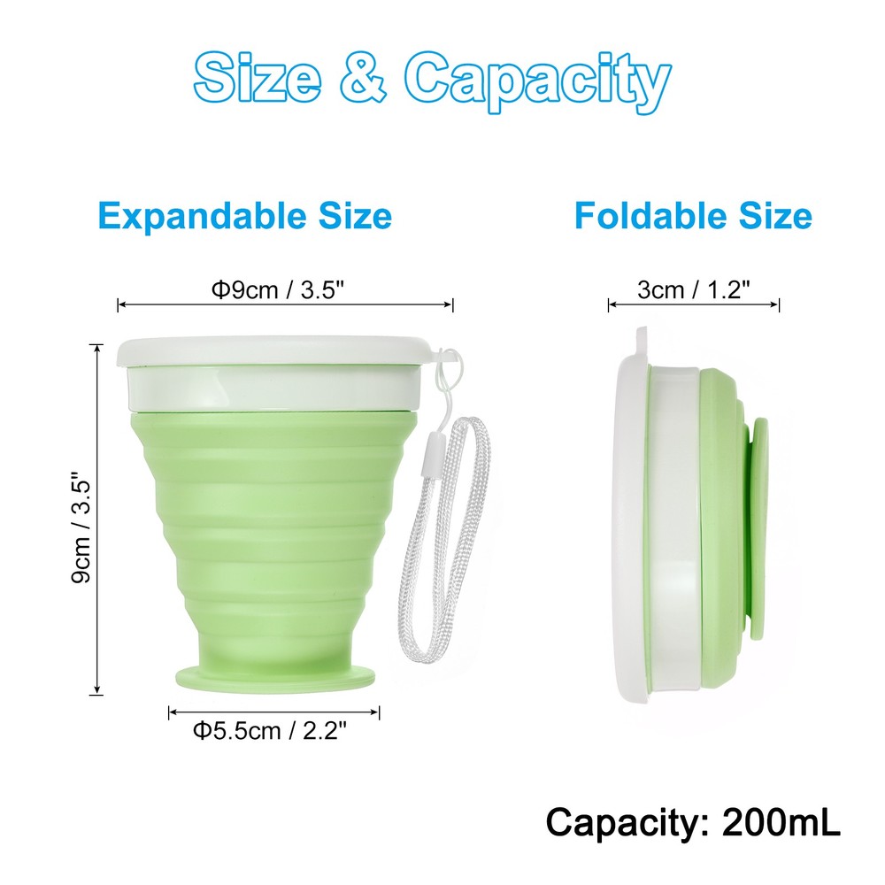Folding water bottle, 200mL, green