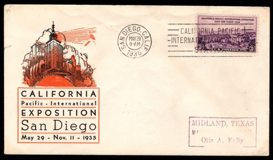 SC# 773 FDC - California-Pacific Exposition - Linprint cachet