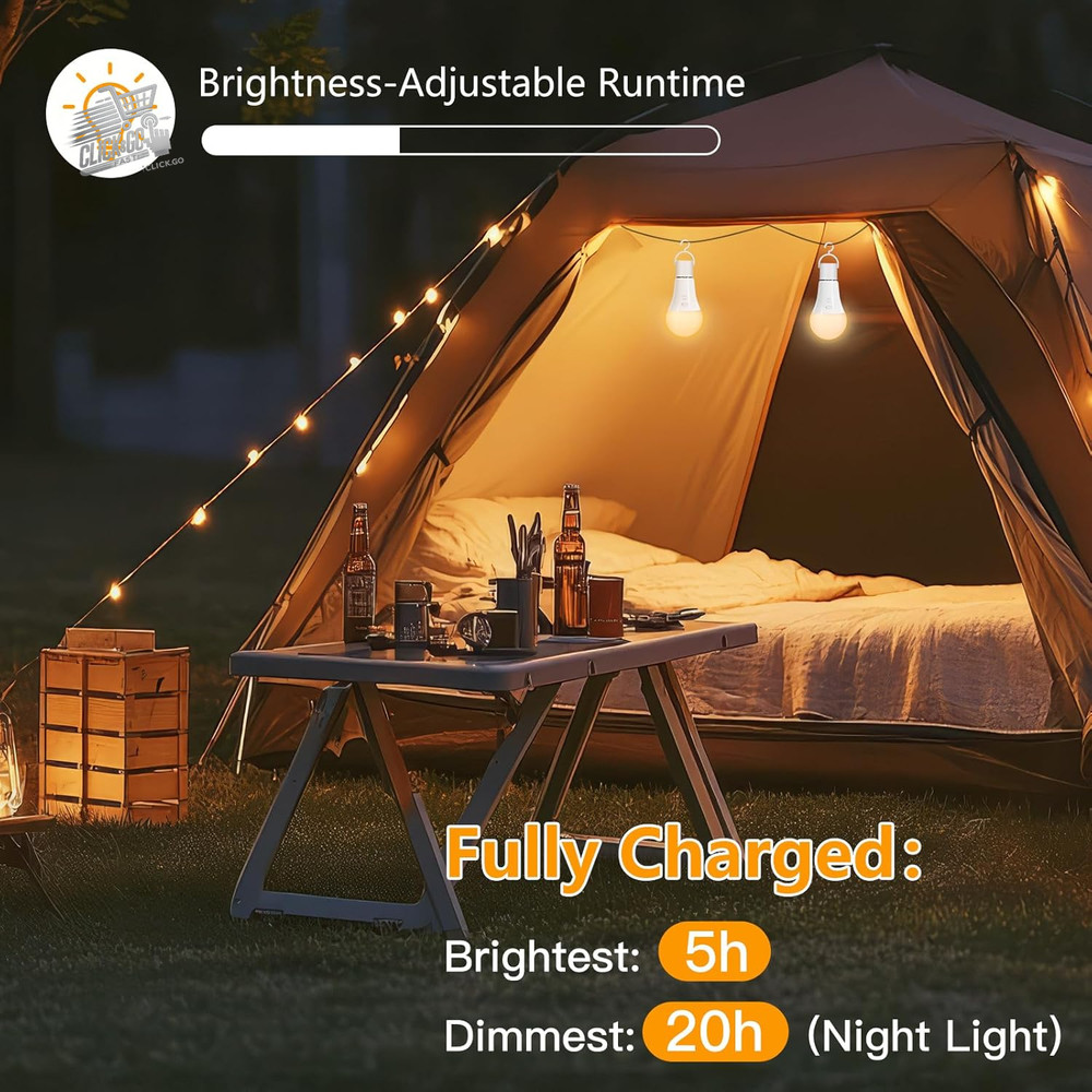 E27 LED Bulb Rechargeable Battery Emergency Remote Control Camping Dimmerab