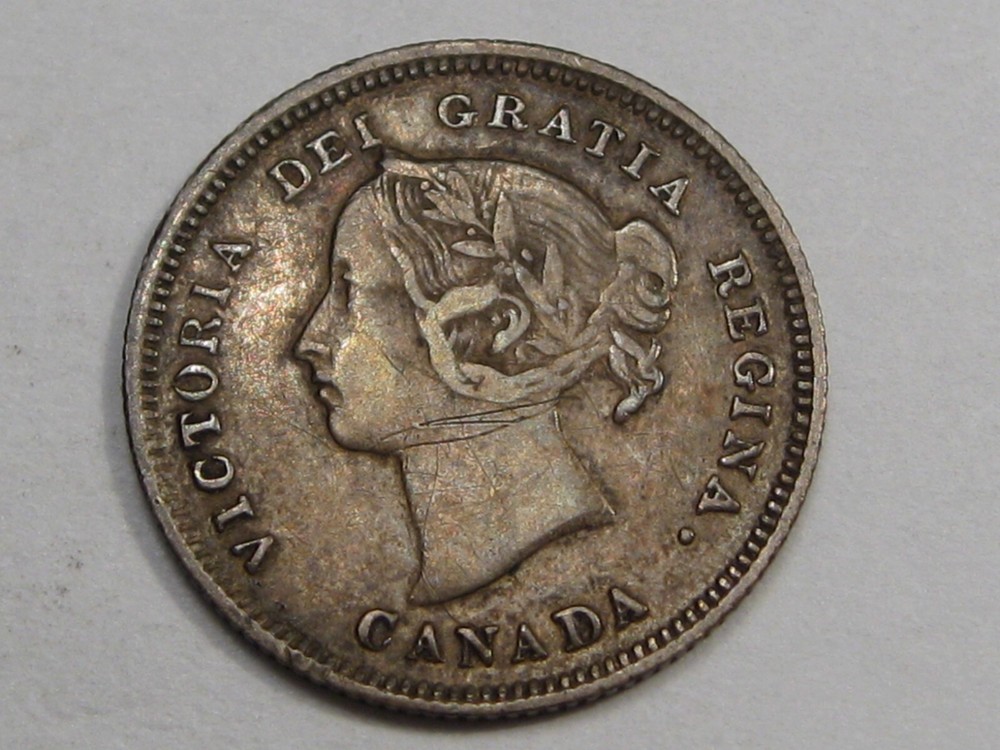 F/VF 1890-H Five Cent 5¢ CANADA.  #34