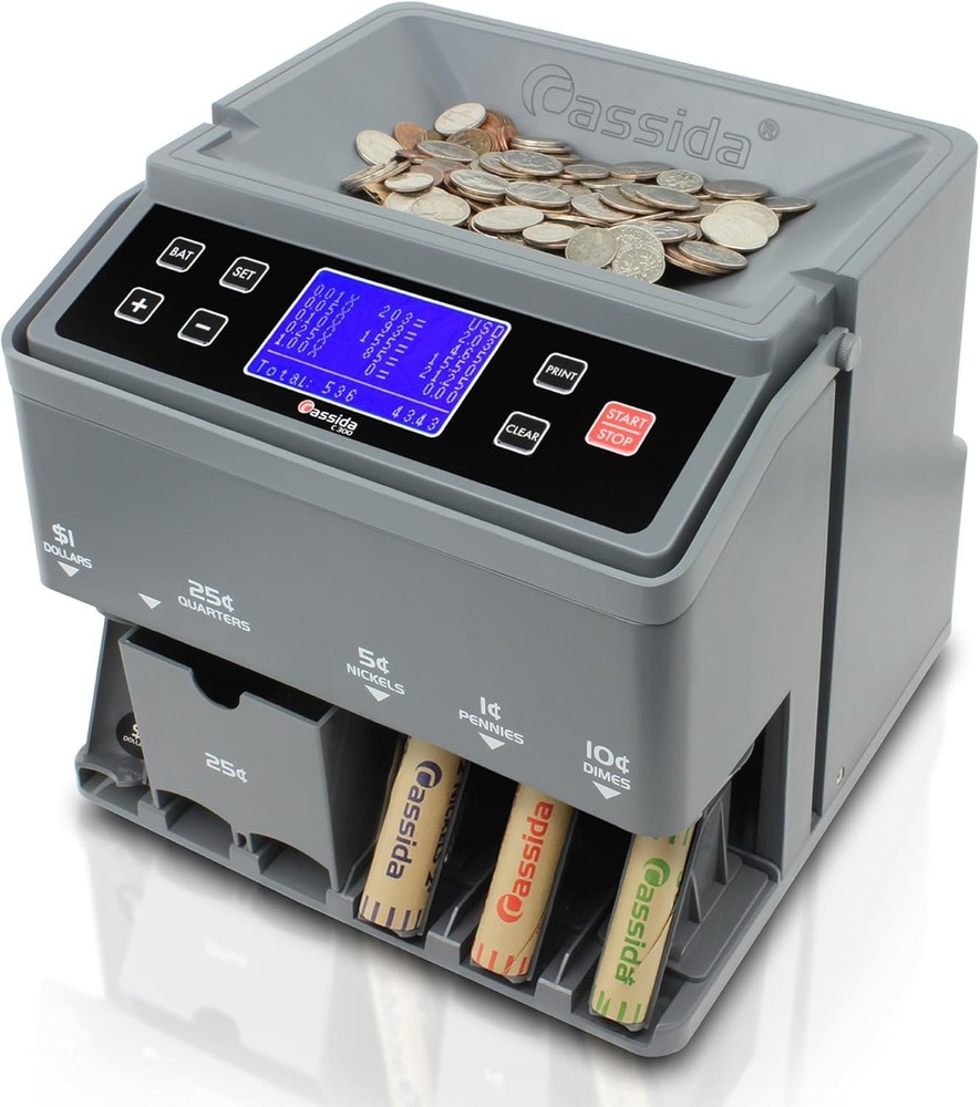 Fast Coin Sorter and Wrapper with Printing Compatibility for Easy Record Keeping