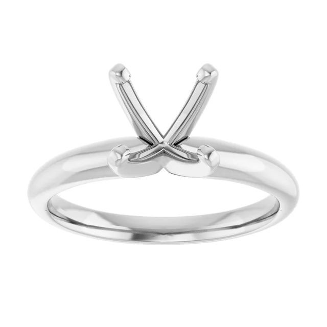 Round 12mm Semi Mount Ring Setting 925 Sterling Silver Engagement Ring