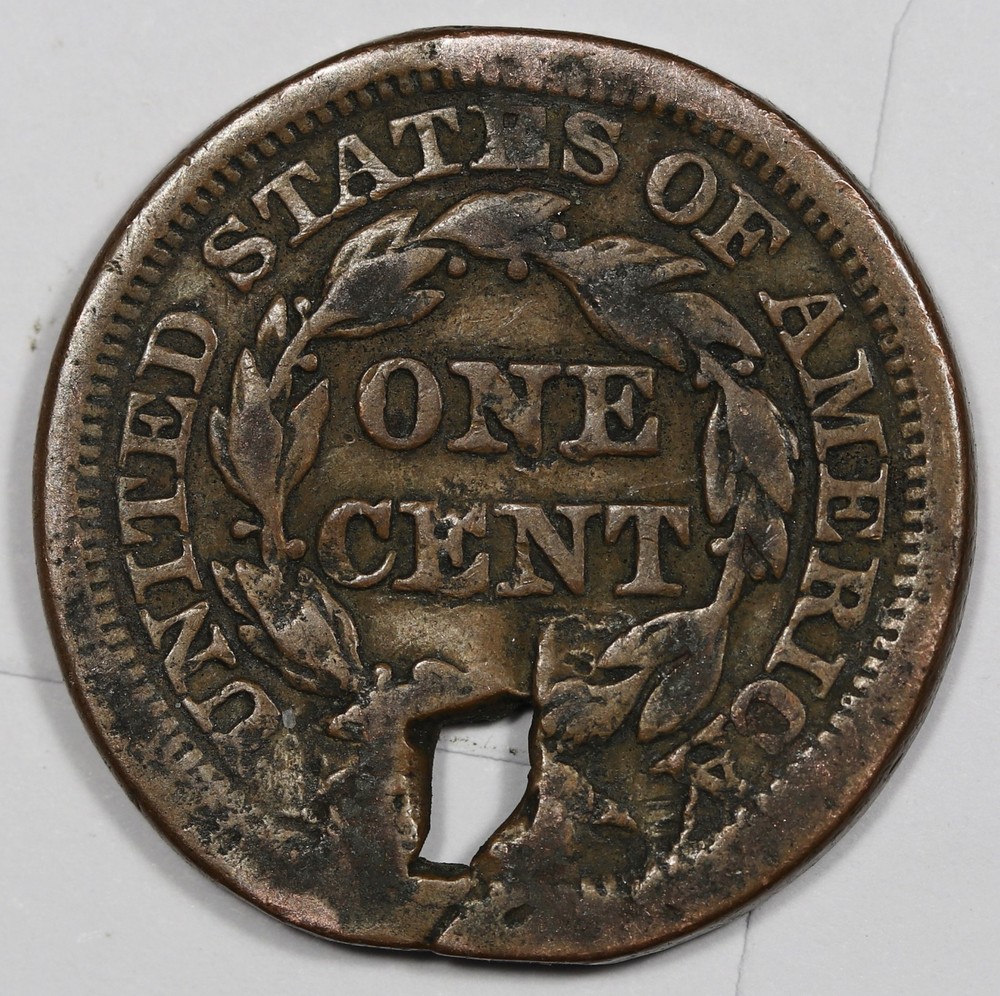 1853 Large Cent. Square Holed. 212759