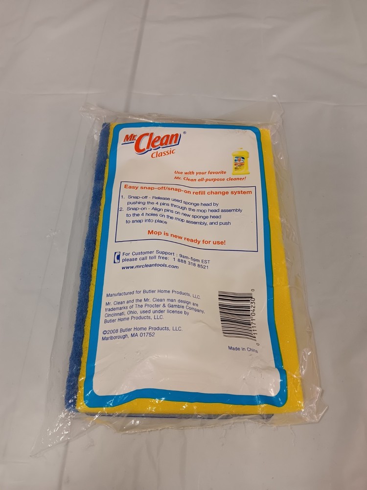 Mr Clean Refill Sponge Mop Replacement with Scrubber Classic Refill NEW 456977