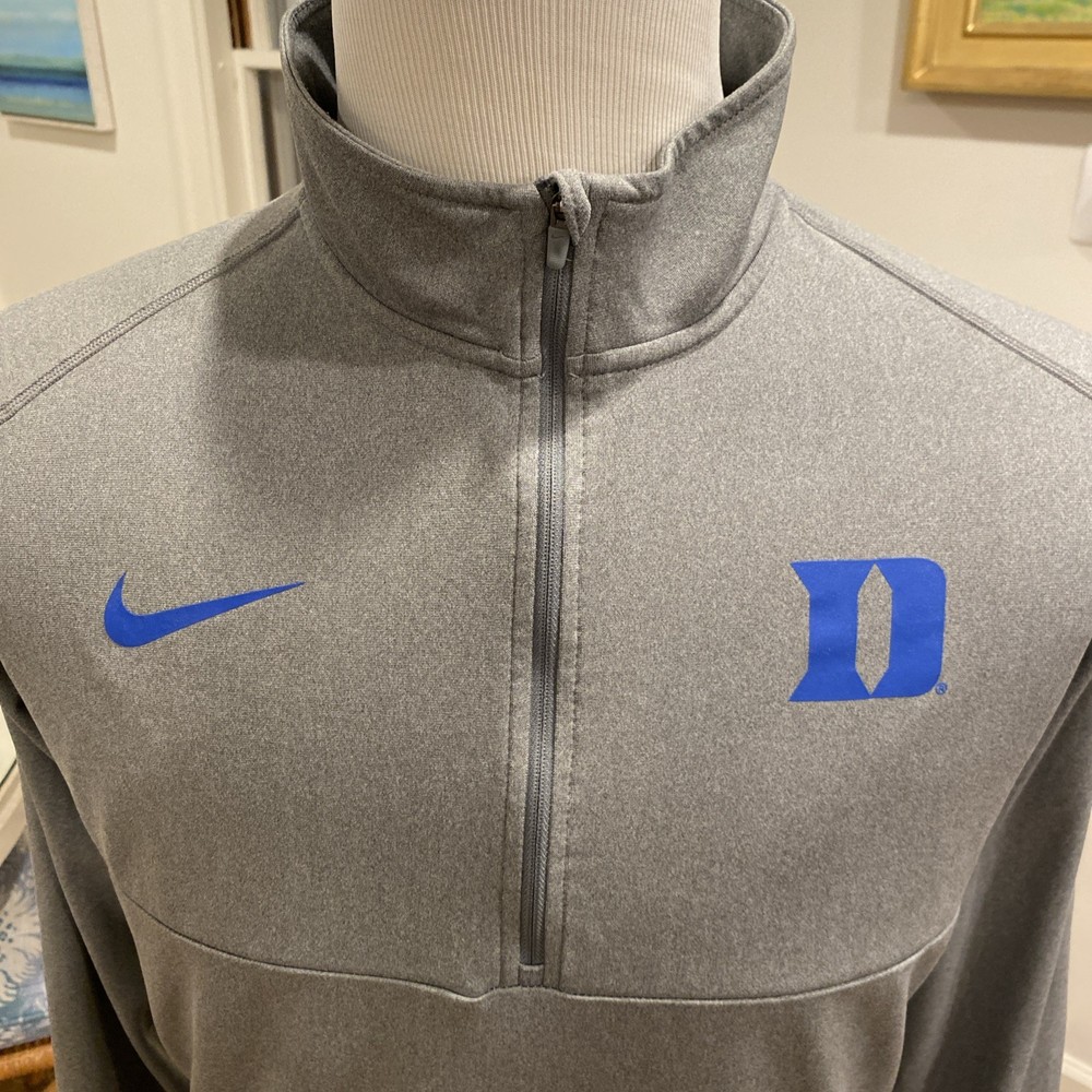 Nike 1/4 Quarter Zip Gray Duke Blue Devils Size L