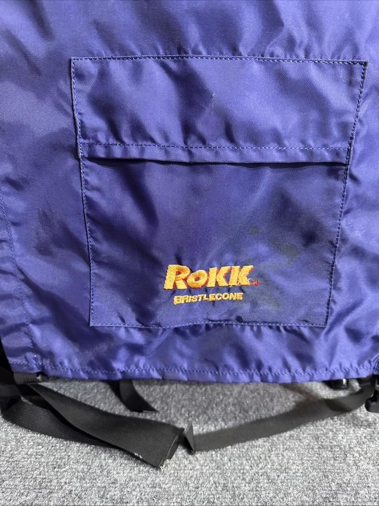 Rokk Bristlecone External Frame Hiking Backpack Blue Trail Camping Pack