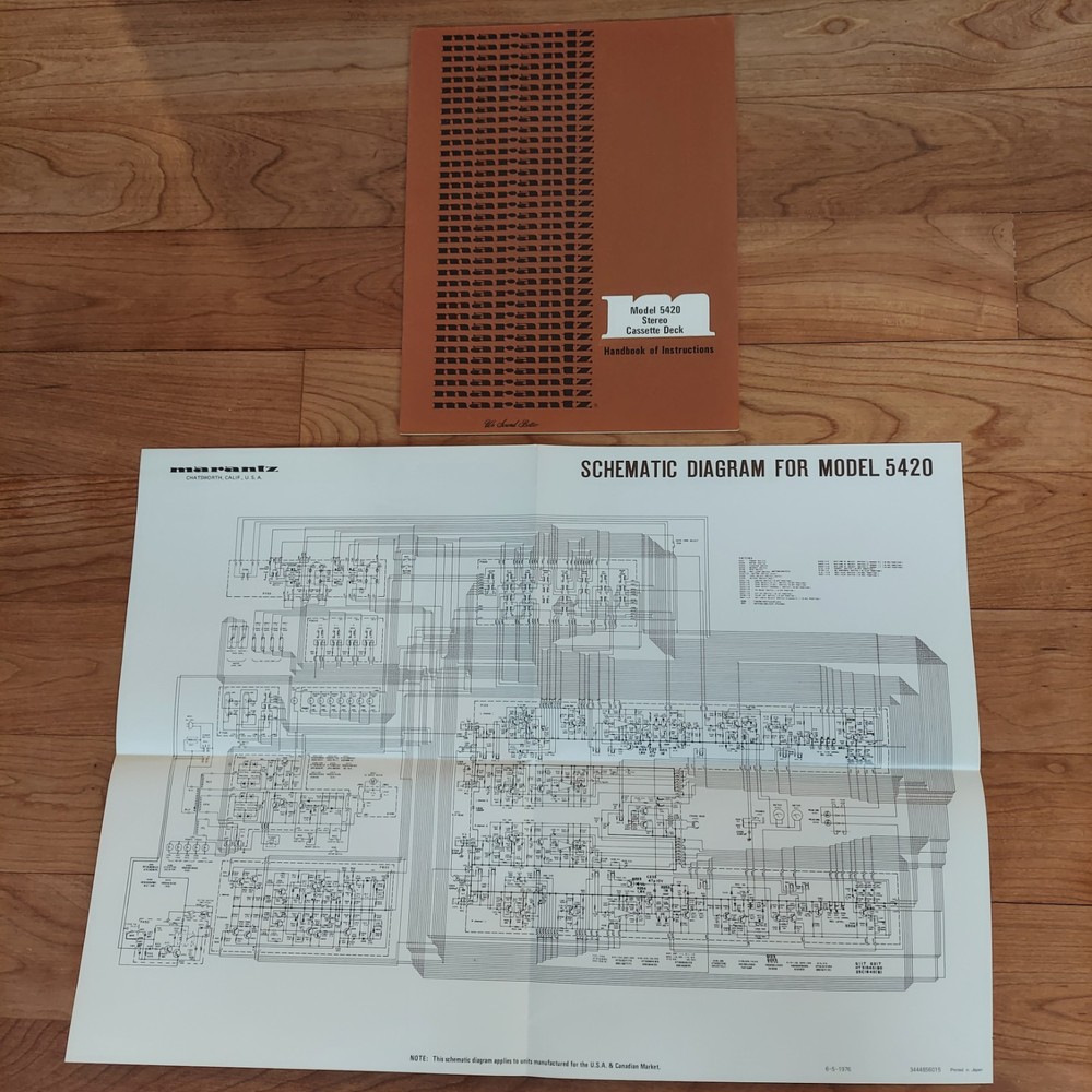 Marantz 5420 Stereo Cassette Deck. Manual and schematic included. Tested
