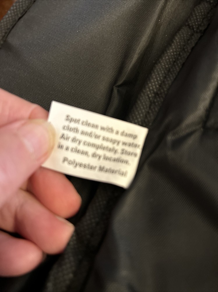 Sling Bag Backpack with Pouch on Strap, Black & Grey, front pocket