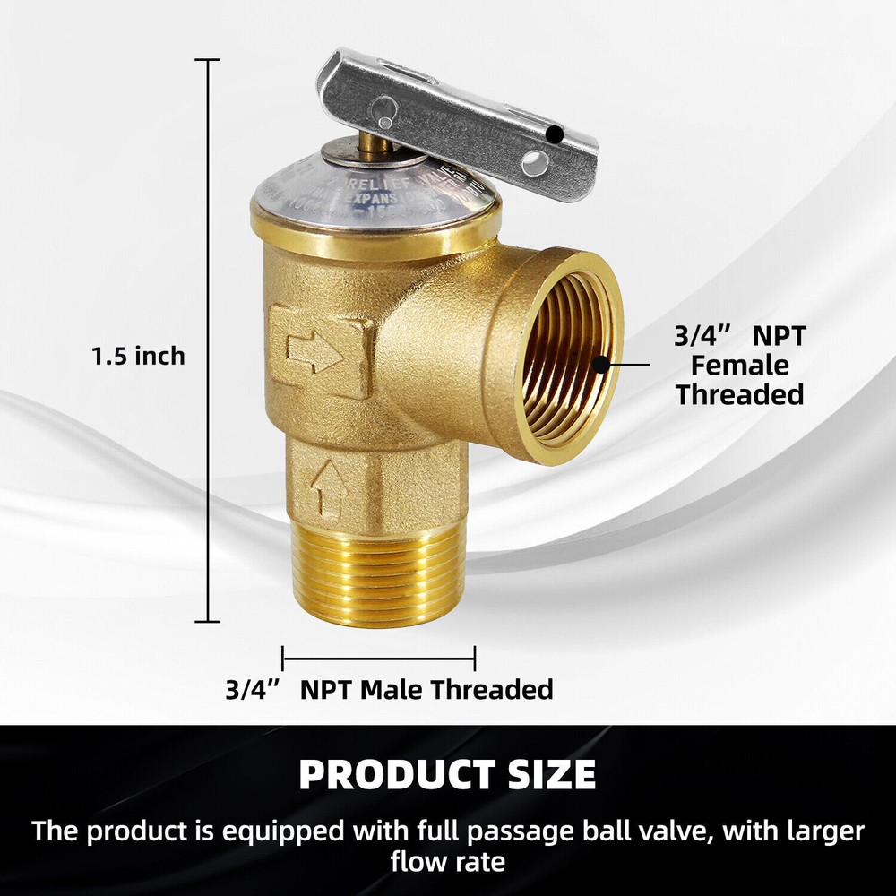 3/4" Tankless Water Heater Isolation Valve Kit Pressure Relief CSA approved used