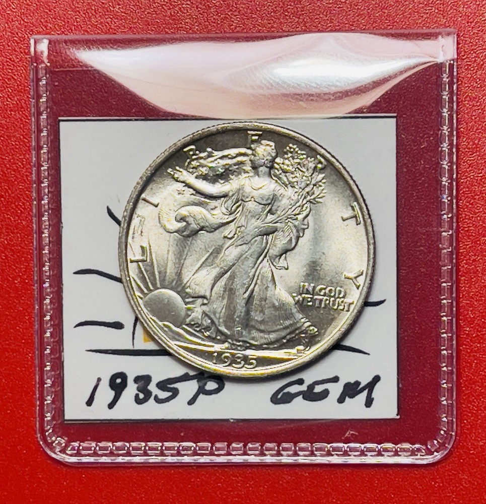1935 P Walking Liberty Silver Half Dollar, Gem Uncirculated.
