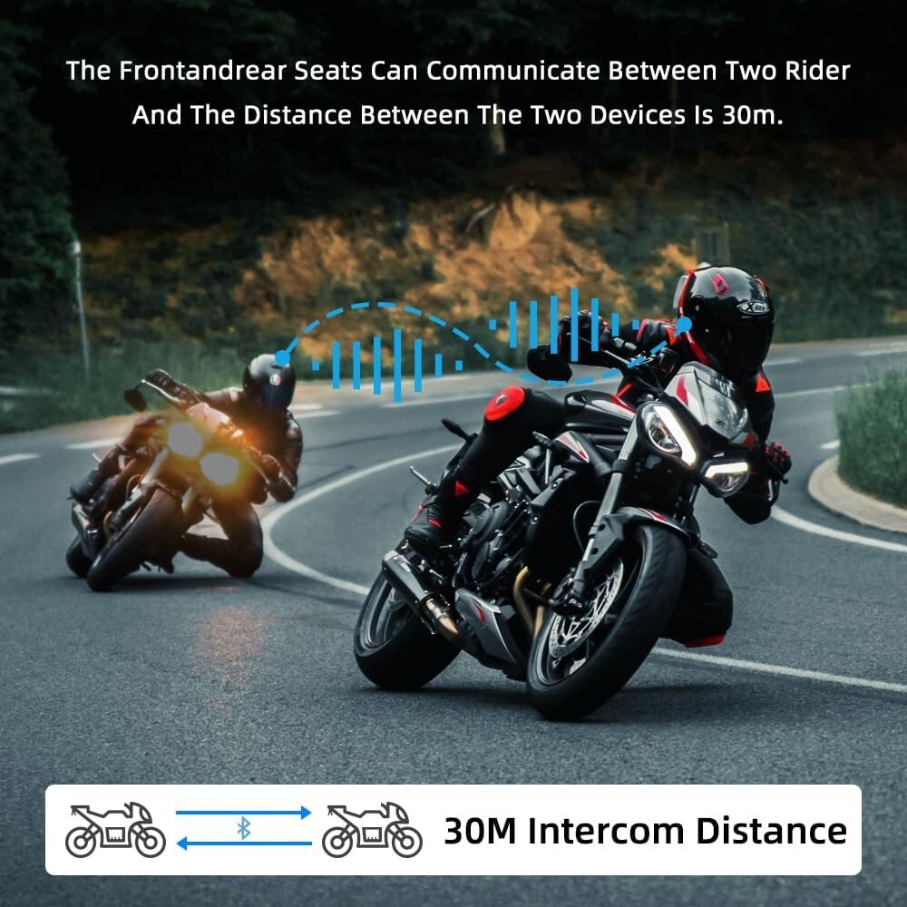Motorcycle Bluetooth Headset T2 Helmet Intercom Wireless Waterproof Communicator