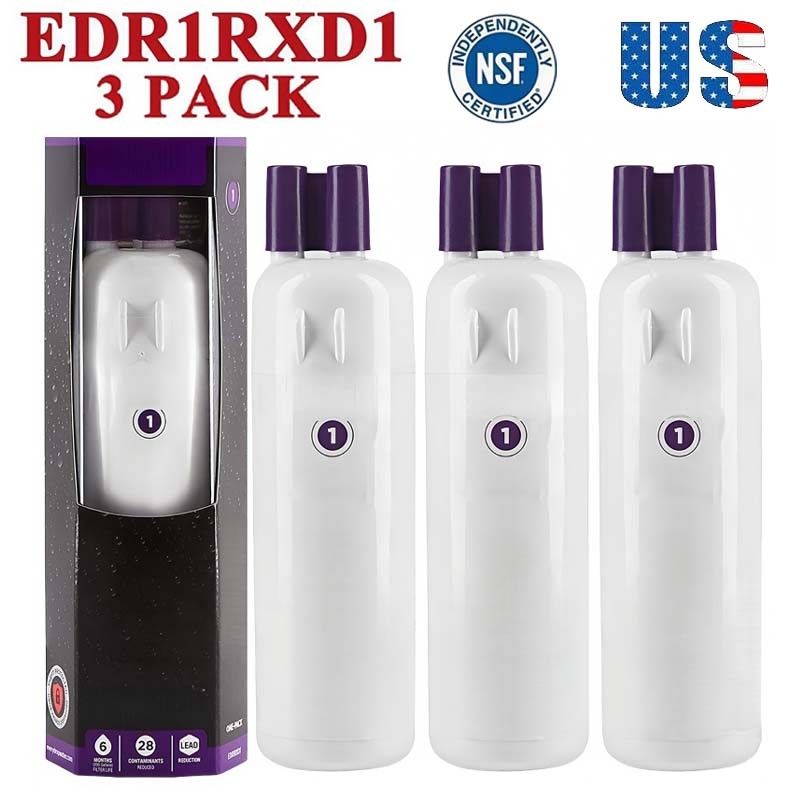 New 3 Pack Replacement ΕDR1RXD1 Refrigerator Ice & Water Filter 1 Sealed Home US