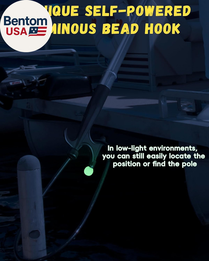 Telescoping Boat Pole with 2 Pcs Replaceable Hooks, Telescopic Pole Rust-Resista